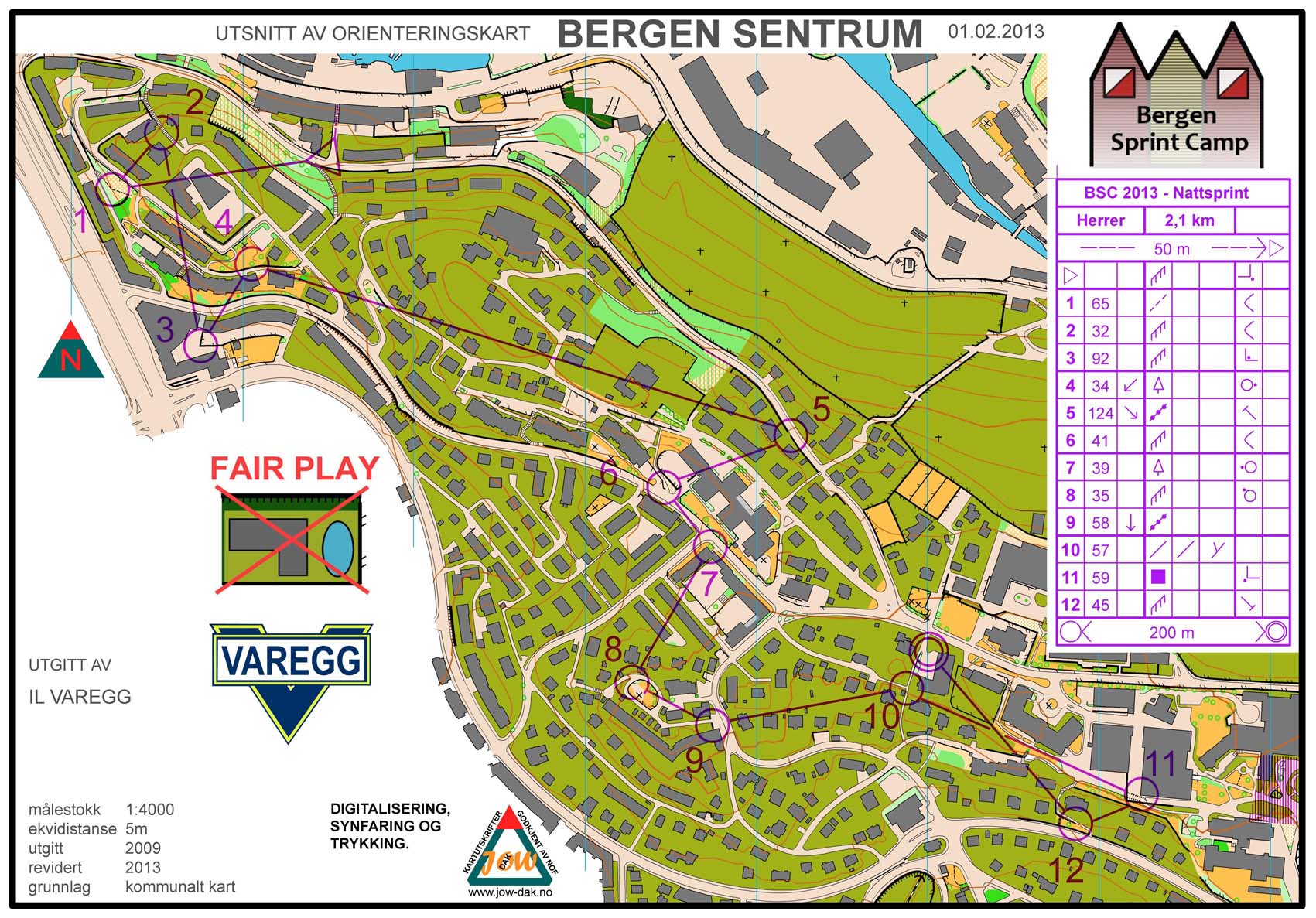 Bergen Sprint Camp 1 - Night sprint (01/02/2013)