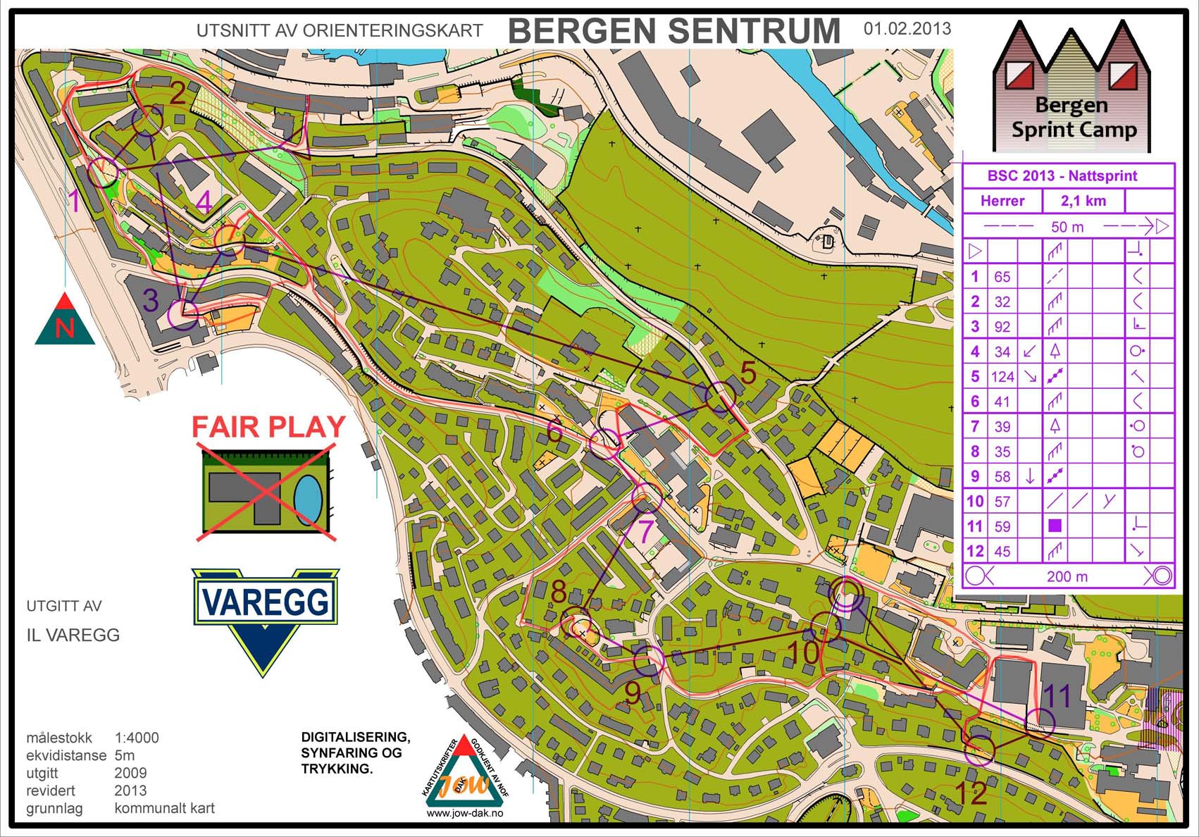 Bergen Sprint Camp 1 - Night sprint (01-02-2013)